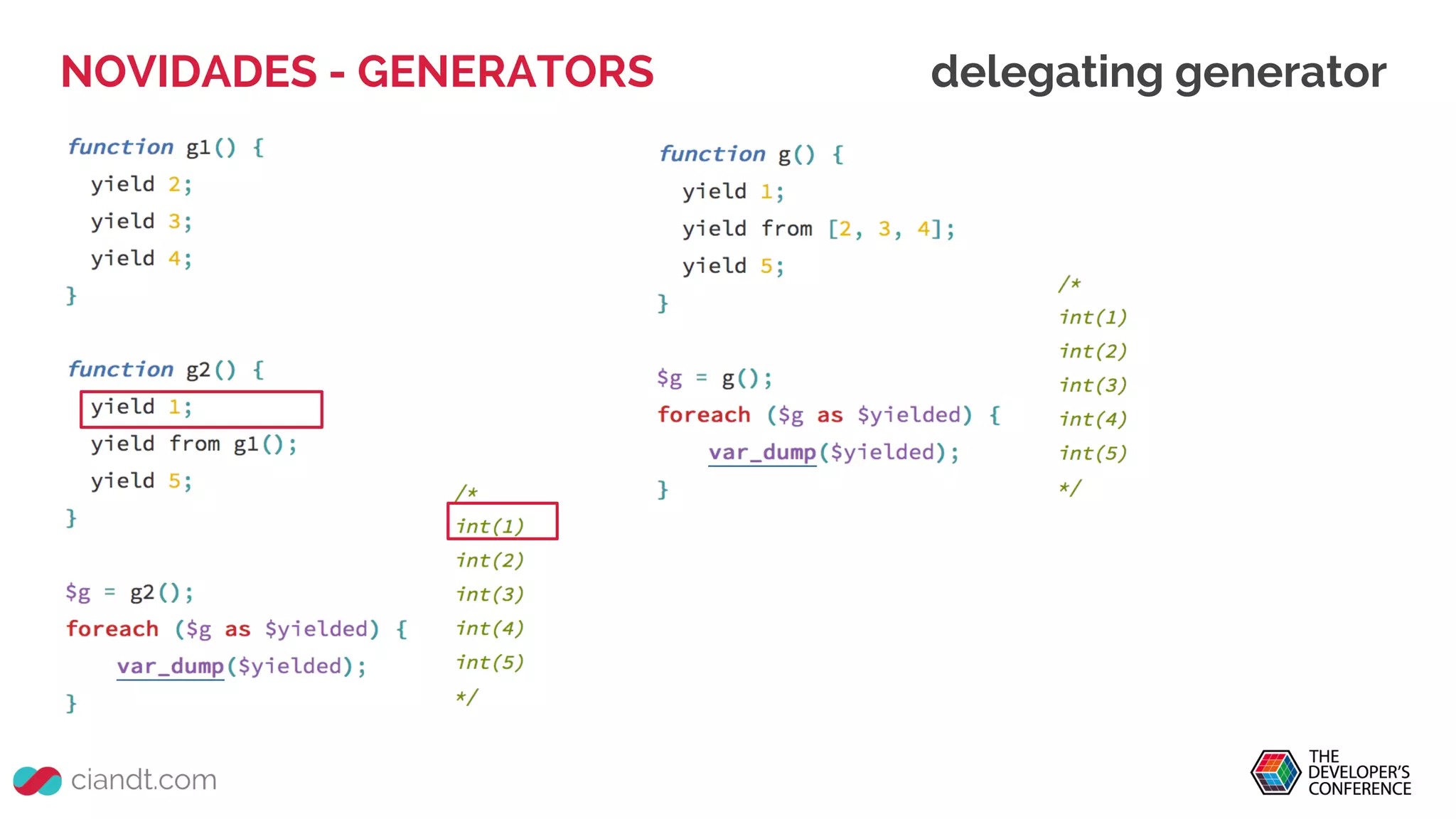 NOVIDADES - GENERATORS delegating generator
 