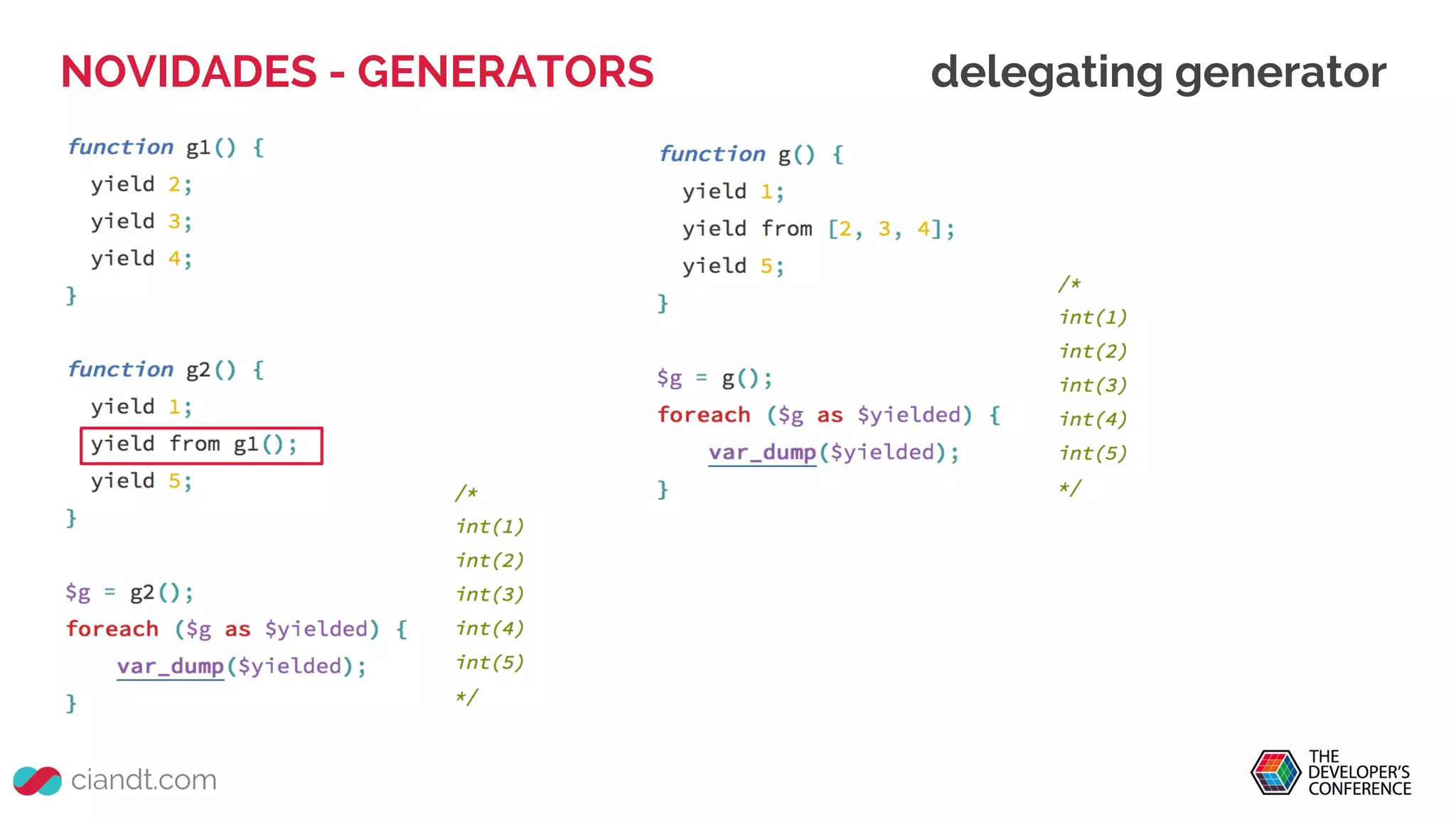 NOVIDADES - GENERATORS delegating generator
 