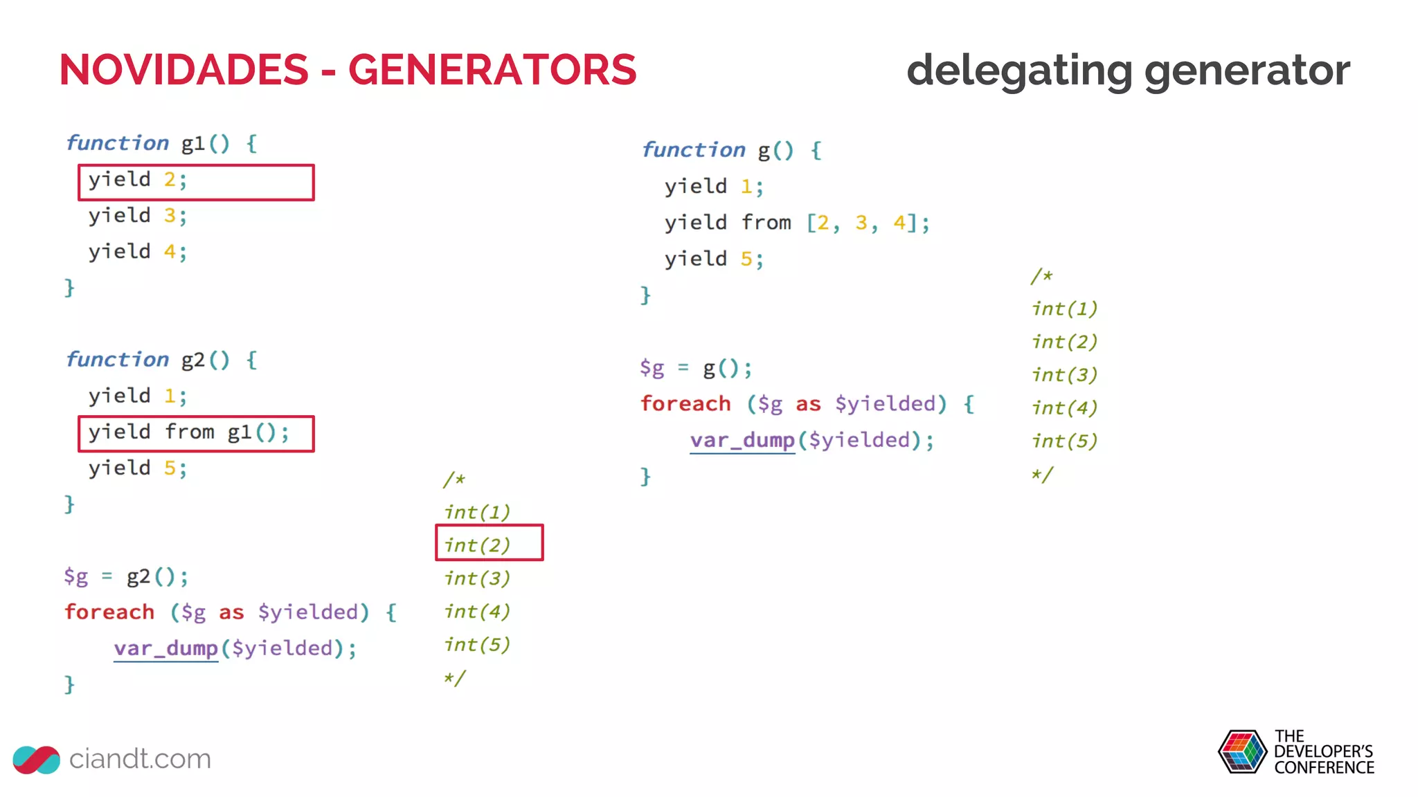 NOVIDADES - GENERATORS delegating generator
 
