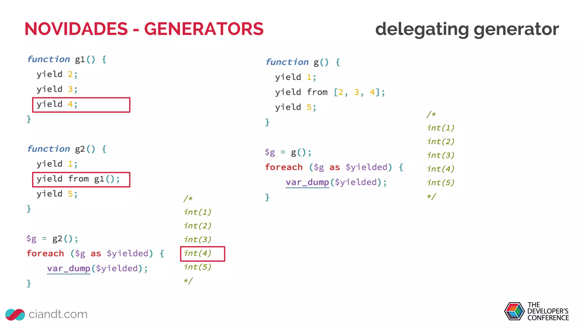 NOVIDADES - GENERATORS delegating generator
 