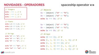 NOVIDADES - OPERADORES spaceship operator <=>
 