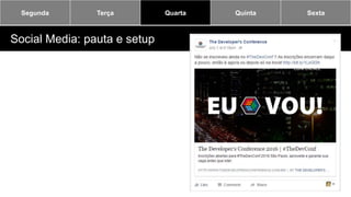 Segunda Terça Quarta Quinta Sexta
Social Media: pauta e setup
 