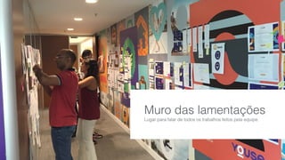 Muro das lamentações
Lugar para falar de todos os trabalhos feitos pela equipe.
 