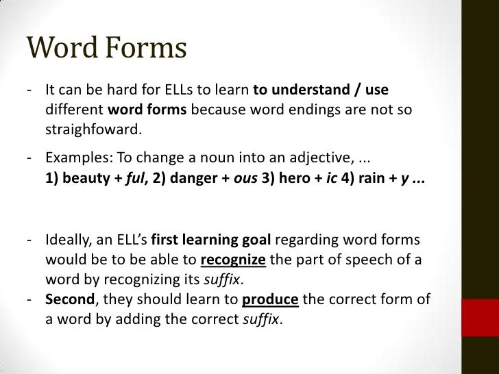 tdc 1 word forms form of the word be