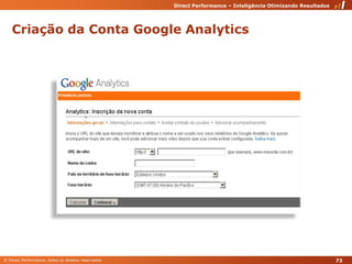 Criação da Conta Google Analytics73