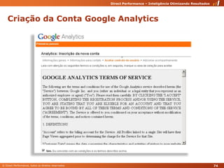 Criação da Conta Google Analytics74