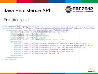 Java Persistence API
Persistence Unit




                       Globalcode – Open4education
 