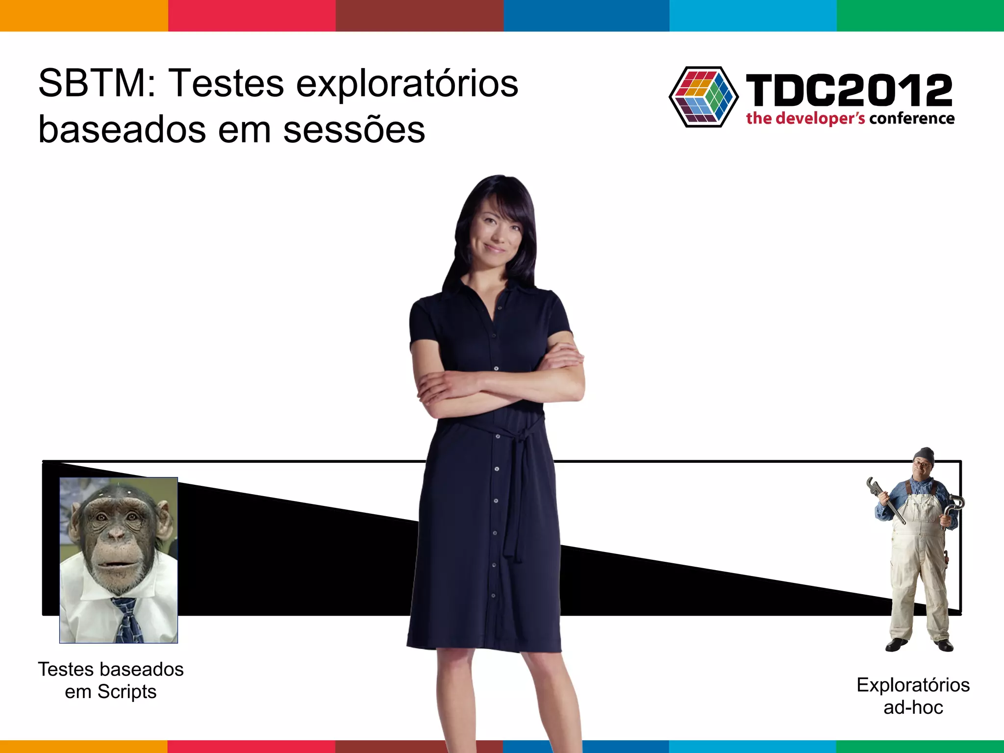 SBTM: Testes exploratórios
baseados em sessões




Testes baseados
   em Scripts                                   Exploratórios
                                                   ad-hoc
                             Globalcode	
  –	
  Open4education
 