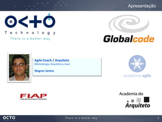 2
Apresentação
Agile Coach / Arquiteto
(Metodologia, Arquitetura, Java)
Wagner Santos
 