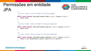 Globalcode – Open4education
Permissões em entidade
JPA
 