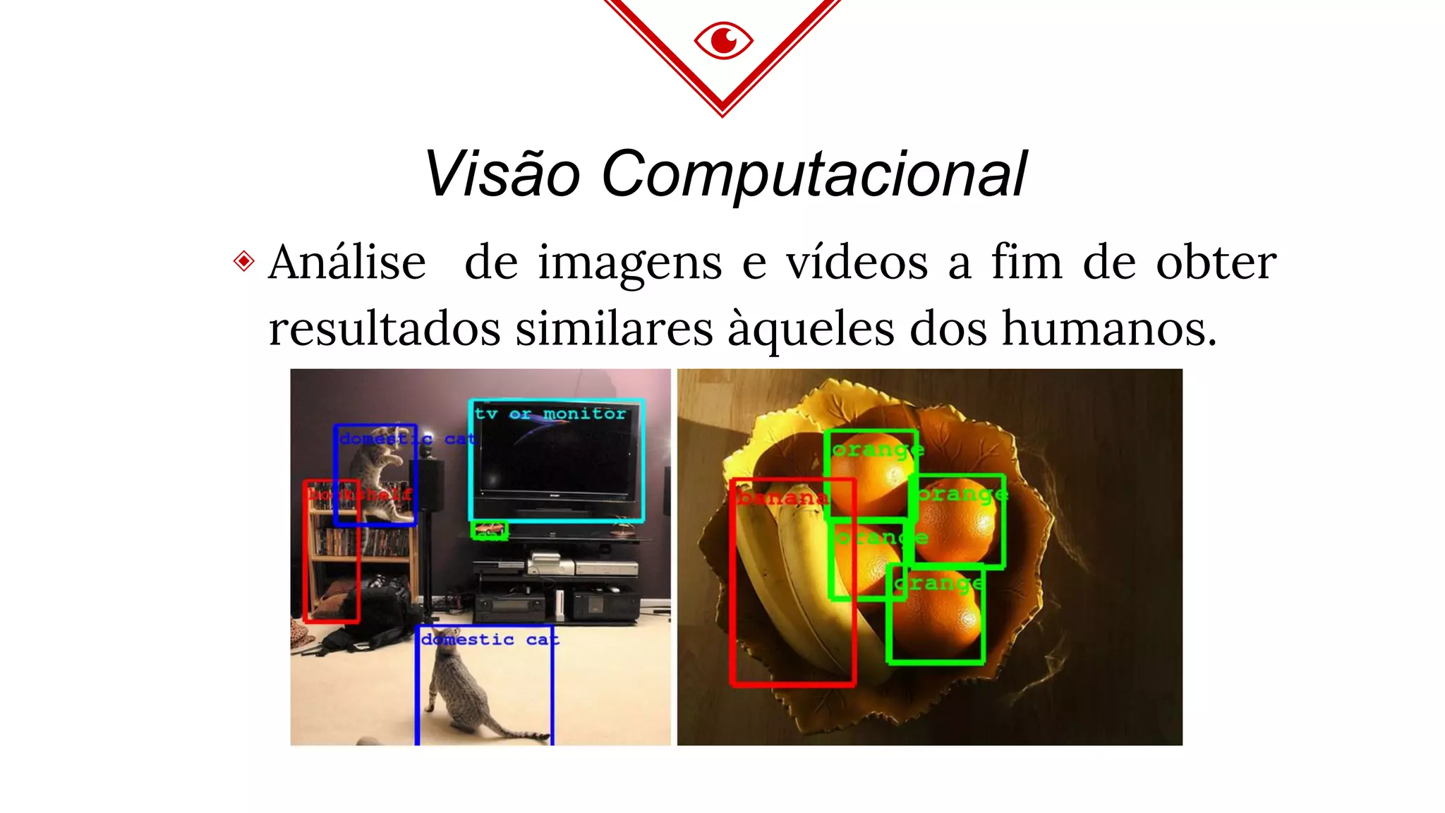 Visão Computacional
◈ Análise de imagens e vídeos a fim de obter
resultados similares àqueles dos humanos.
 