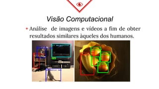 Visão Computacional
◈ Análise de imagens e vídeos a fim de obter
resultados similares àqueles dos humanos.
 