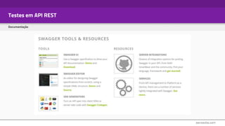 Testes em API REST
Documentação
 