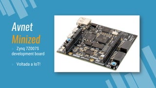 Avnet
Minized
» Zynq 7Z007S
development board
» Voltada a IoT!
 