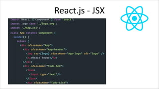 React.js - JSX
 