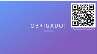 61
OBRIGADO!
RODRIGO SOUZA
https://github.com/rasouza/diary-infra
 
