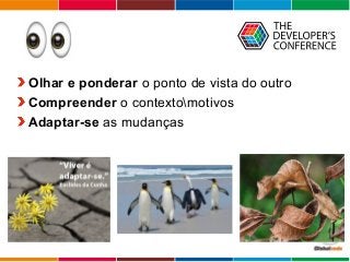 Globalcode – Open4education
Olhar e ponderar o ponto de vista do outro
Compreender o contextomotivos
Adaptar-se as mudanças
 