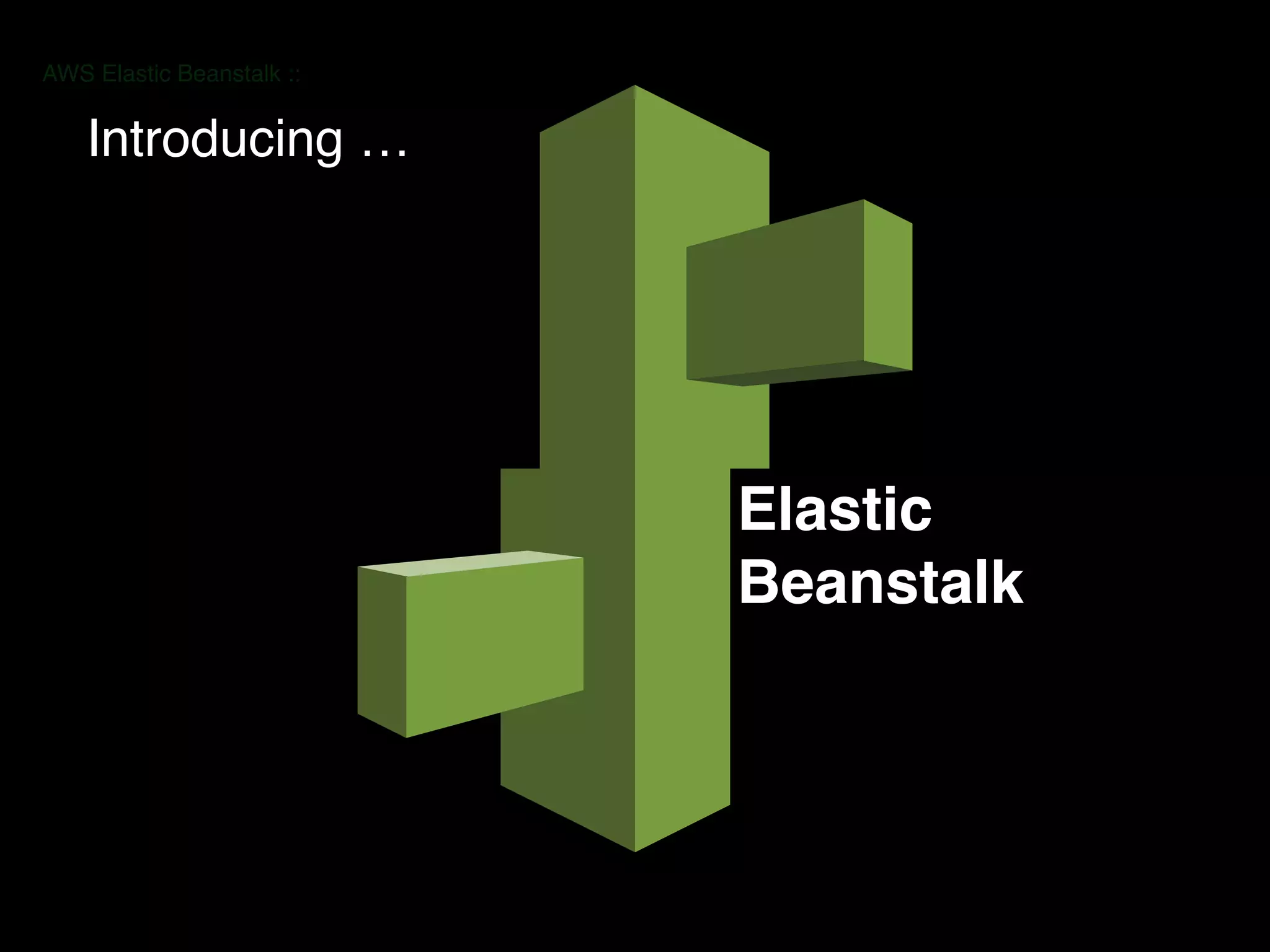 AWS Elastic Beanstalk ::
Elastic
Beanstalk
Introducing …
 
