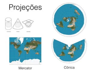 Projeções
Mercator Cônica
 