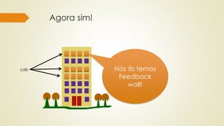 Agora sim!
Nós tb temos
Feedback
wall!
Lab
 