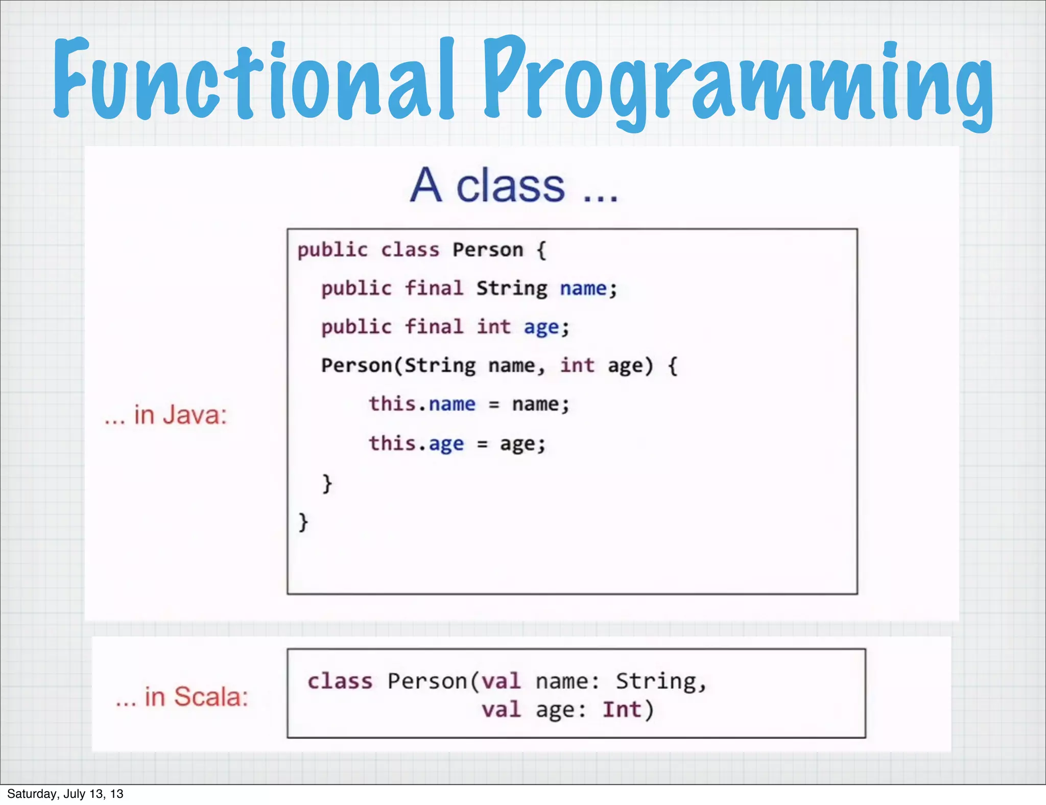 Functional Programming Saturday, July 13, 13 