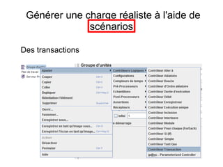 Générer une charge réaliste à l'aide de
              scénarios

Des transactions
 