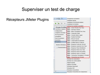 Superviser un test de charge

Récepteurs JMeter Plugins
 