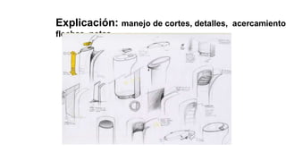 Explicación: manejo de cortes, detalles, acercamientos
flechas, notas
 