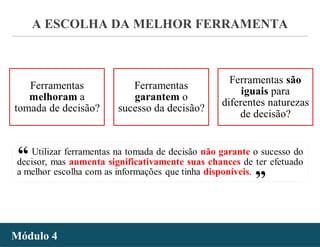 - 22 -
A ESCOLHA DA MELHOR FERRAMENTA
Módulo 4Módulo 4
“ “
 