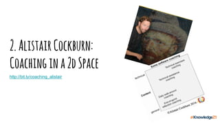 2.AlistairCockburn:
Coachingina2dSpace
http://bit.ly/coaching_alistair
 