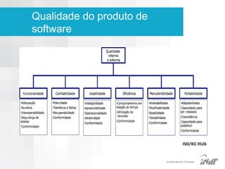 Qualidade do produto de
software

ISO/IEC 9126

IInstituto Nokia de Tecnologia

 