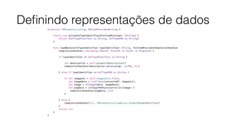 Deﬁnindo representações de dados
 