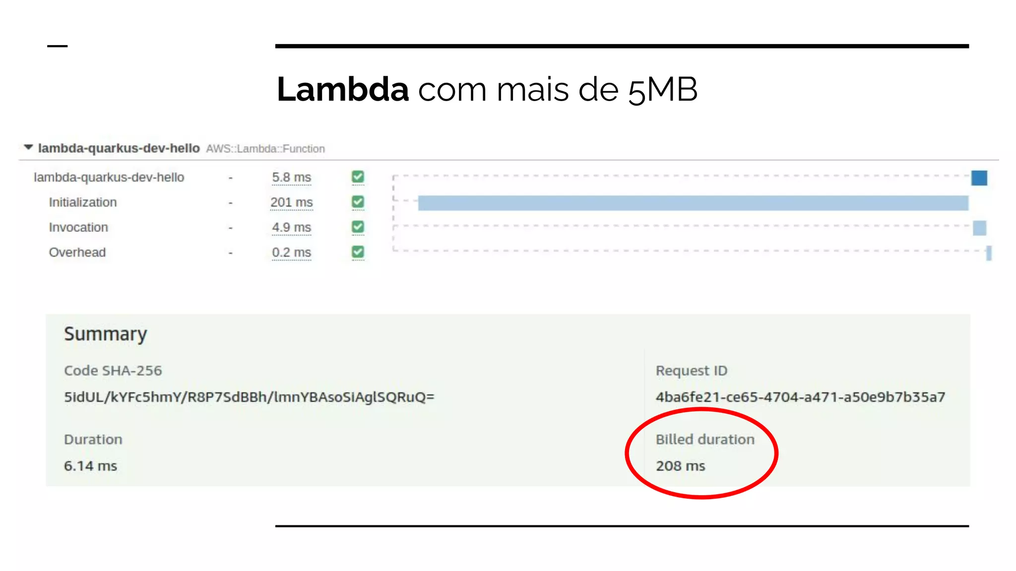 Lambda com mais de 5MB
https://medium.com/the-theam-journey/benchmarking-aws-lambda-runtimes-in-2019-part-i-b1ee459a293d
 