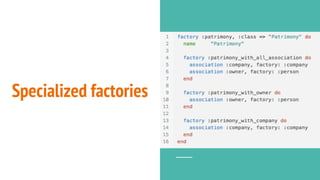 Specialized factories
 