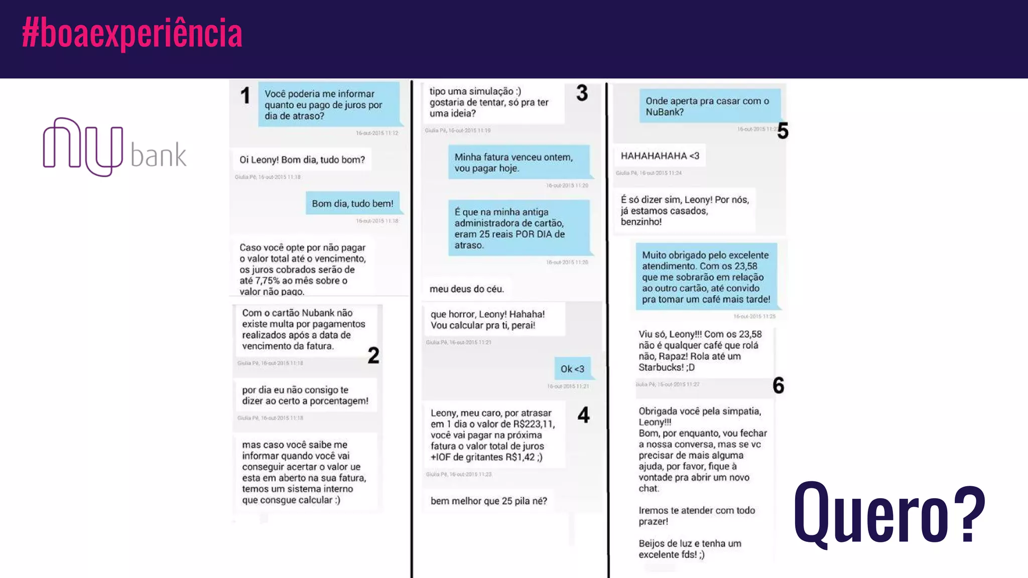 #boaexperiência
Quero?