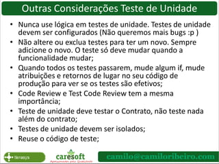 Problemas dos testes de unidade