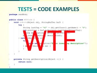 TESTS = CODE EXAMPLES
 