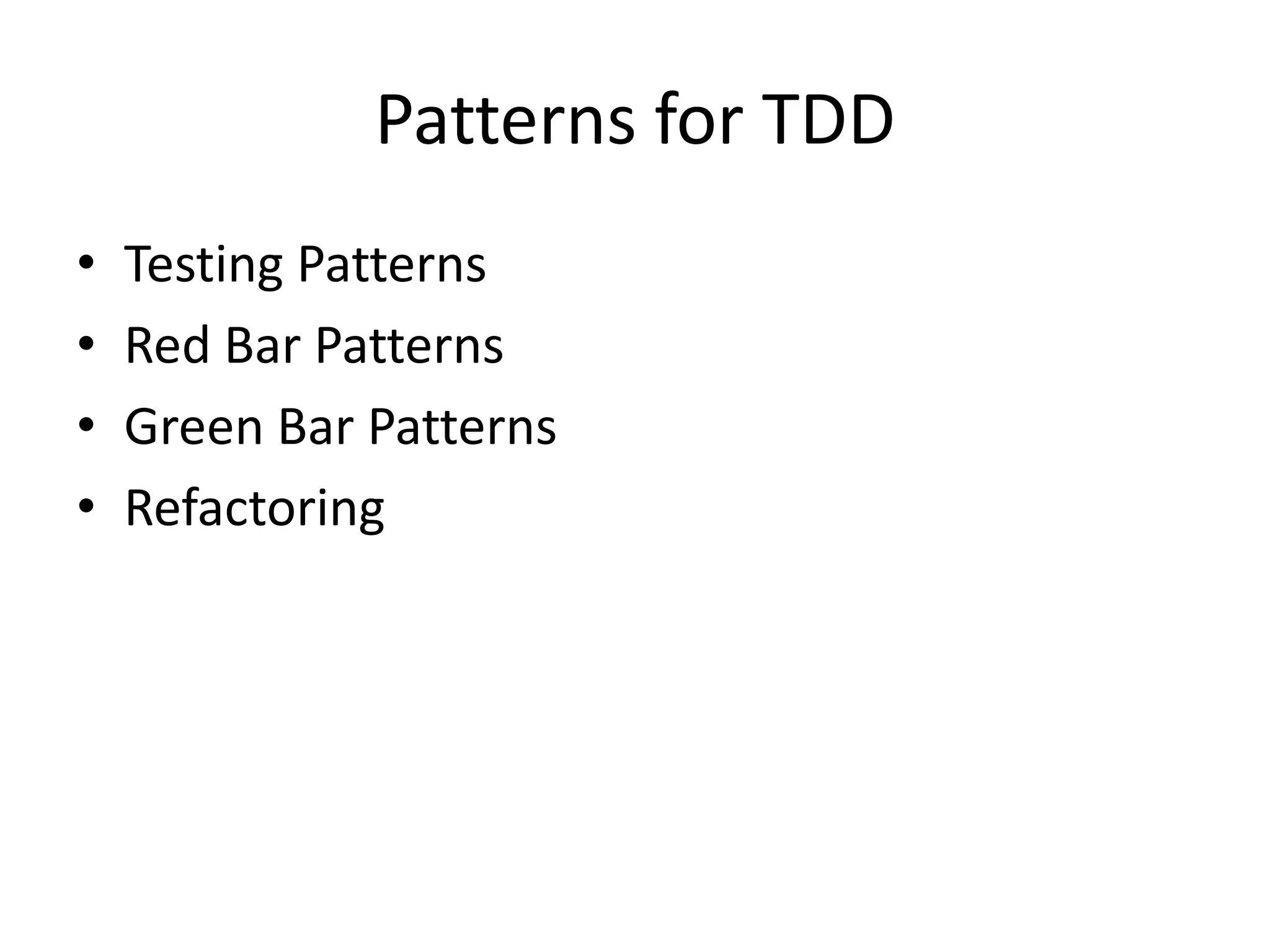 what exactly does no longer work as it once did.Misconceptions About TDDCreating unit tests may add time to the overall development cycleTime spent in UT should produce higher quality, better designed software with fewer bugsImplies software can be delivered faster.TDD makes the developer's focus too narrow and prevents the developer from seeing the big pictureAllows constant refactor,  continuous build system etcDoesn’t restricts upfront design when needed