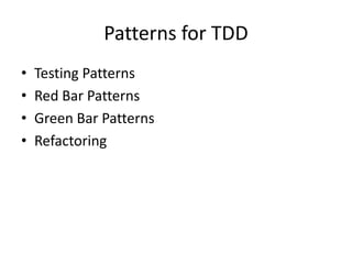 what exactly does no longer work as it once did.Misconceptions About TDDCreating unit tests may add time to the overall development cycleTime spent in UT should produce higher quality, better designed software with fewer bugsImplies software can be delivered faster.TDD makes the developer's focus too narrow and prevents the developer from seeing the big pictureAllows constant refactor,  continuous build system etcDoesn’t restricts upfront design when needed