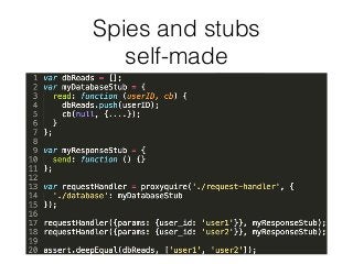 Spies and stubs
self-made