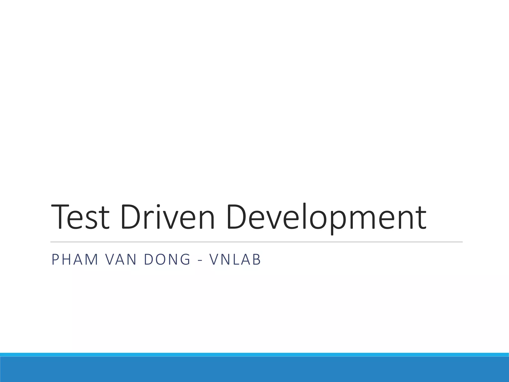TDD (Test Driven Development) | PPT