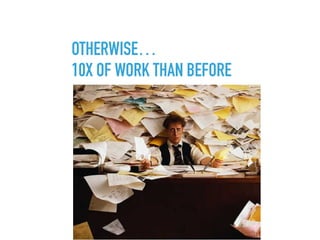 OTHERWISE…
10X OF WORK THAN BEFORE
 
