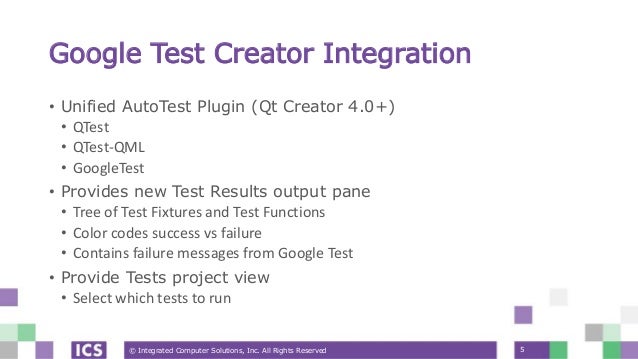 qt test driven development using google