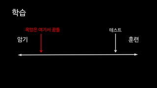 학습
욕망은 여기서 꿈틀 테스트
훈련암기
 