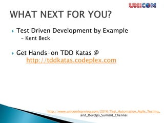 Test Driven Development - Workshop & Demo | PPTX