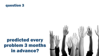 predicted every
problem 3 months
in advance?
question 3
 