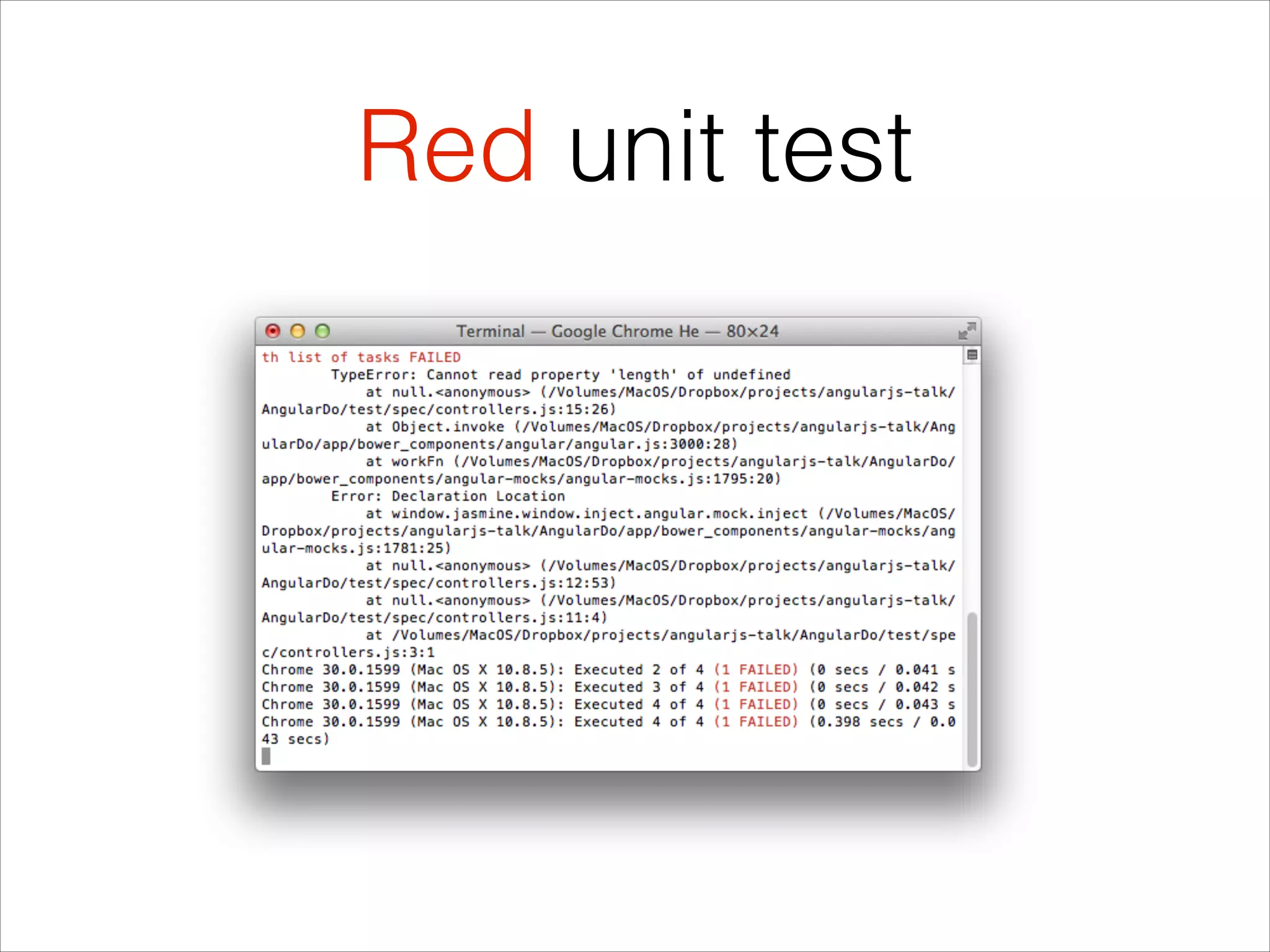 Red unit test
 