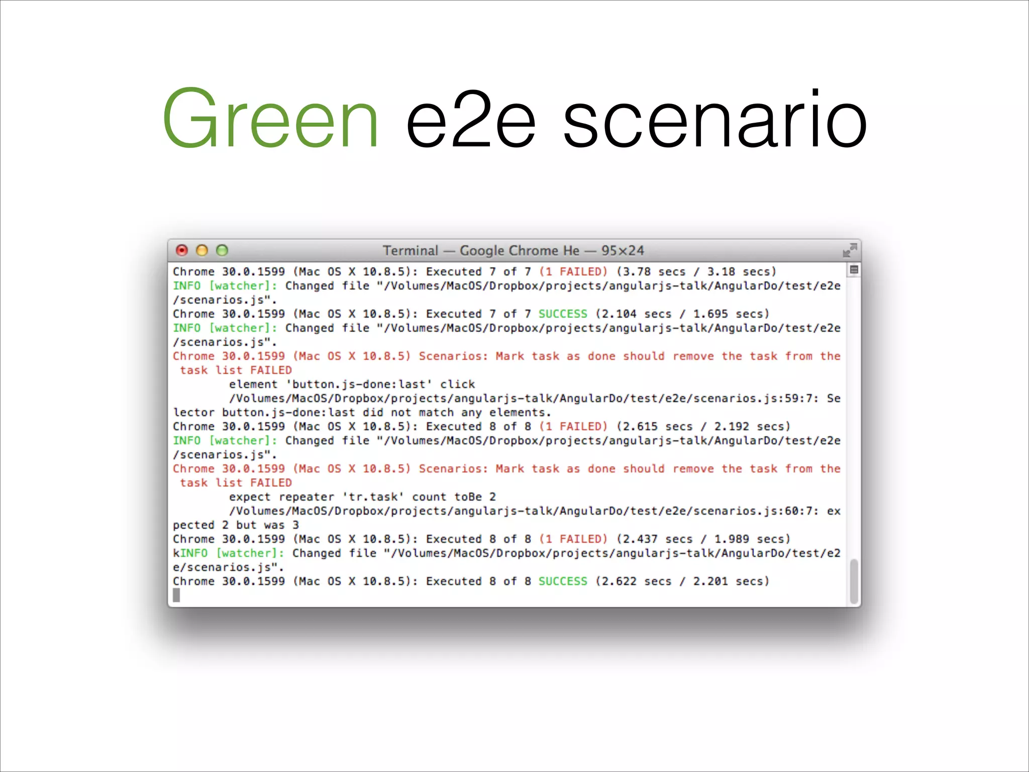 Green e2e scenario
 