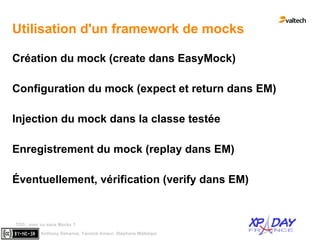 Qu'est ce qu'un test unitaire ? Un test unitaire est du code technique qui teste une petite partie de code fonctionnel telle qu’une classe ou une méthode