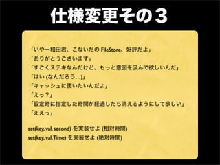 FileStore



        (               …)




set(key, val, second)            (           )
set(key, val, Time)          (           )
 